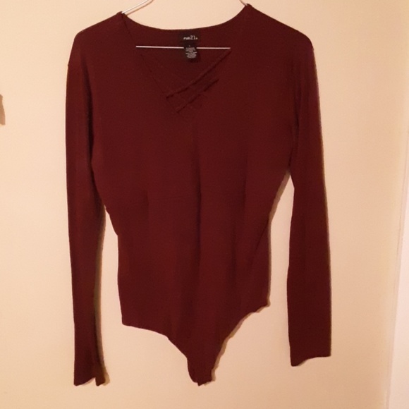 Rue21 maroon body suit large - Picture 1 of 4